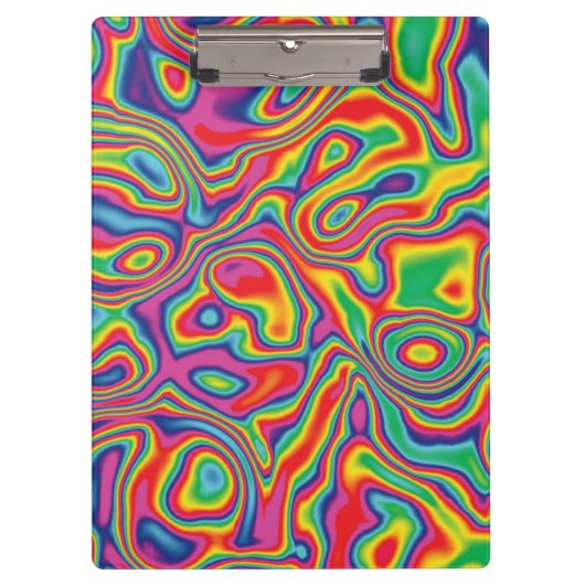 Psychedelic Rainbow Oil Pattern Klembord (Voorkant)