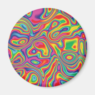 Psychedelic Rainbow Oil Pattern Magneet