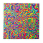 Psychedelic Rainbow Oil Pattern Tegeltje (Voorkant)
