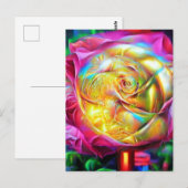 Psychedelic Rainbow-Roos Briefkaart (Voorkant / Achterkant)