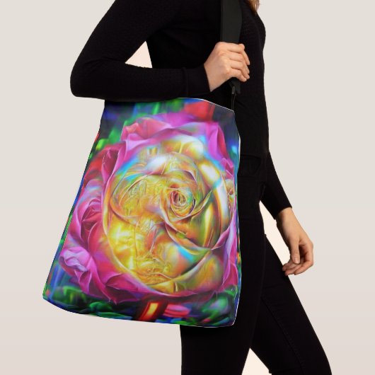 Psychedelic Rainbow-Roos Crossbody Tas (Dichtbij)