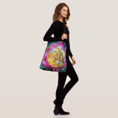 Psychedelic Rainbow-Roos Crossbody Tas (Op model)
