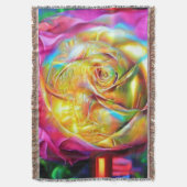 Psychedelic Rainbow-Roos Deken (Voorkant Verticaal)