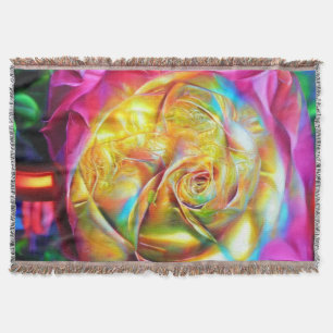 Psychedelic Rainbow-Roos Deken