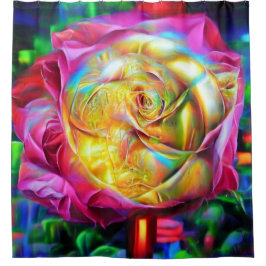 Psychedelic Rainbow-Roos Douchegordijn