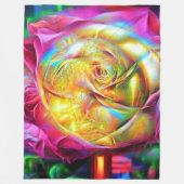 Psychedelic Rainbow-Roos Fleece Deken (Voorkant)