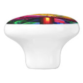 Psychedelic Rainbow-Roos Keramische Knop (Zijkant)