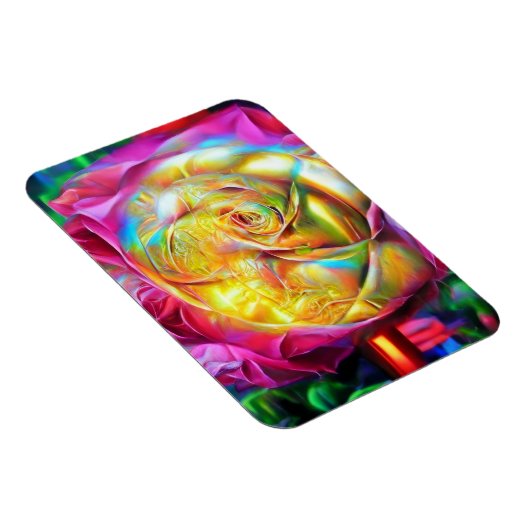 Psychedelic Rainbow-Roos Magneet (Rechterzijde)