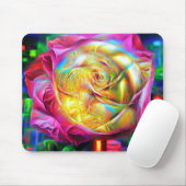 Psychedelic Rainbow-Roos Muismat (Met muis)