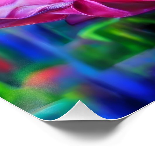 Psychedelic Rainbow-Roos Perfect Poster (Hoek)