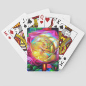 Psychedelic Rainbow-Roos Pokerkaarten (Achterkant)