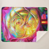 Psychedelic Rainbow-Roos Sherpa Deken (Voorkant (horizontaal))