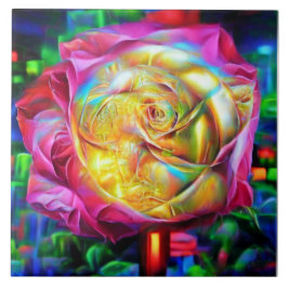 Psychedelic Rainbow-Roos Tegeltje