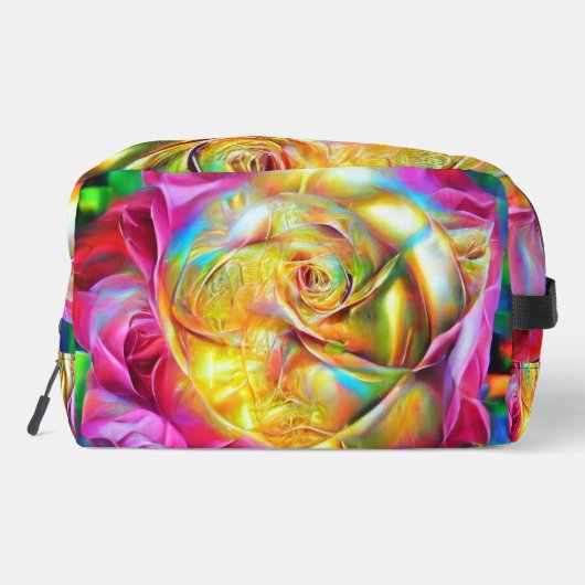 Psychedelic Rainbow-Roos Toilettasje (Achterkant)