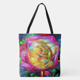 Psychedelic Rainbow-Roos Tote Bag