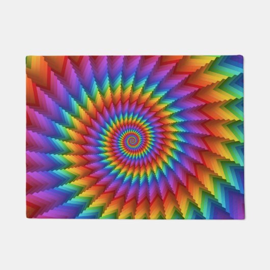 Psychedelic Rainbow Spiral Dep Deurmat (Voorkant)