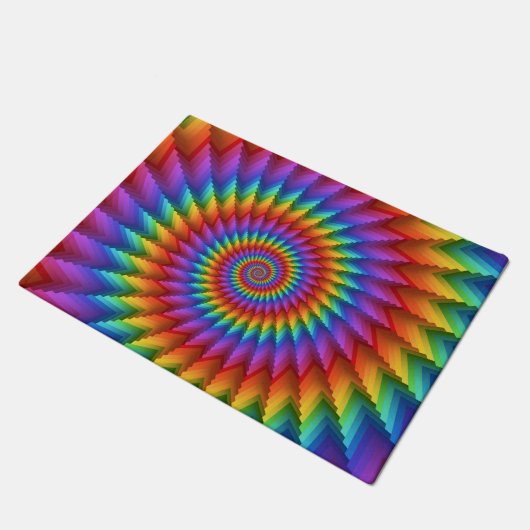 Psychedelic Rainbow Spiral Dep Deurmat (Schuin)