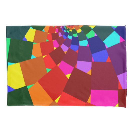 Psychedelic Rainbow Spiral Pillowcases Kussensloop (Voorkant-Links)