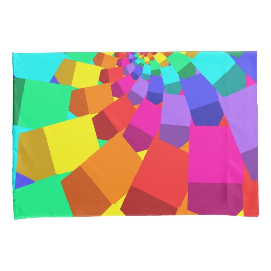 Psychedelic Rainbow Spiral Pillowcases Kussensloop (Voorkant-Rechts)