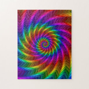 Psychedelic Rainbow Spiral Puzzle Legpuzzel