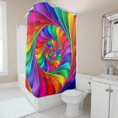 Psychedelic Rainbow Spiral Showgordijn Douchegordijn (In situ)