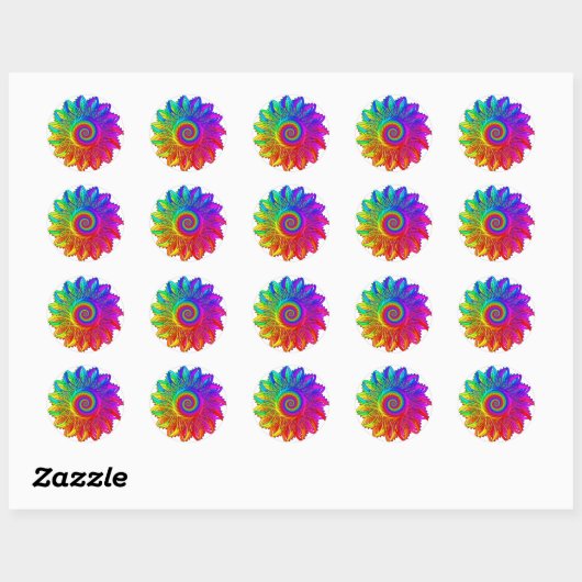 Psychedelic Rainbow Spiral Sticker (Vel)