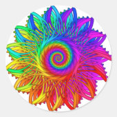 Psychedelic Rainbow Spiral Sticker (Voorkant)