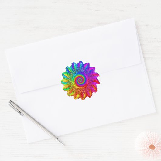 Psychedelic Rainbow Spiral Sticker (Envelop)