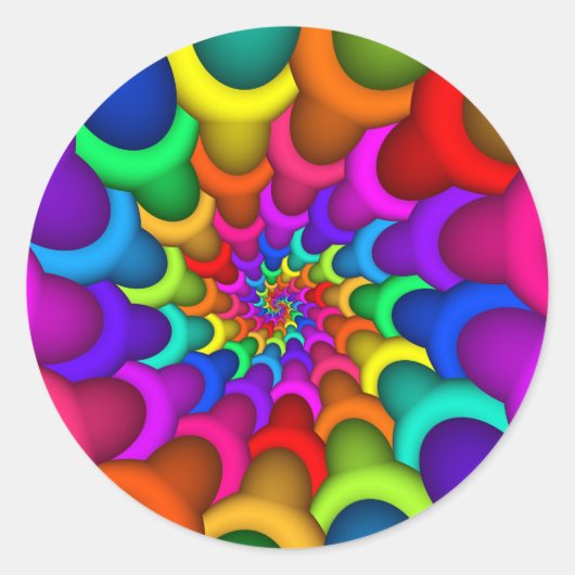 Psychedelic Rainbow Spiral Sticker (Voorkant)