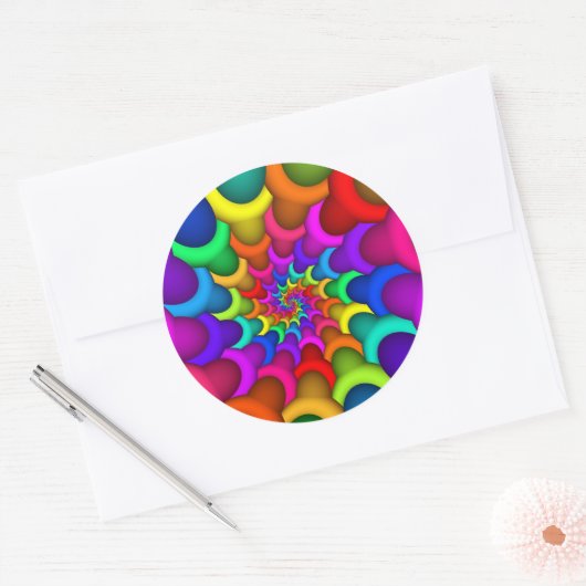 Psychedelic Rainbow Spiral Sticker (Envelop)