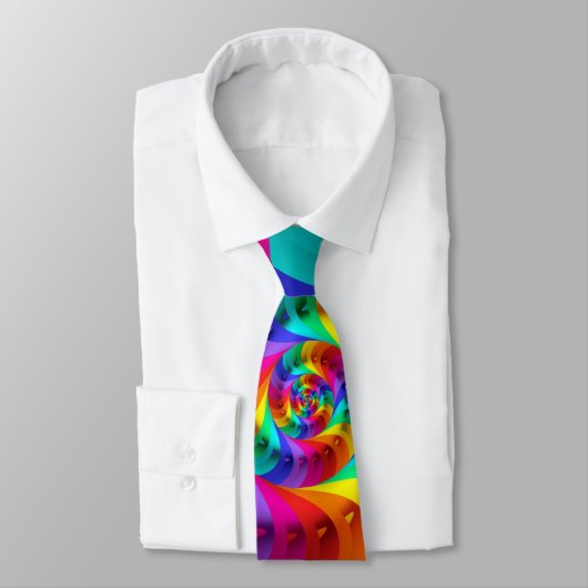 Psychedelic Rainbow Spiral Stropdas (Gebonden)