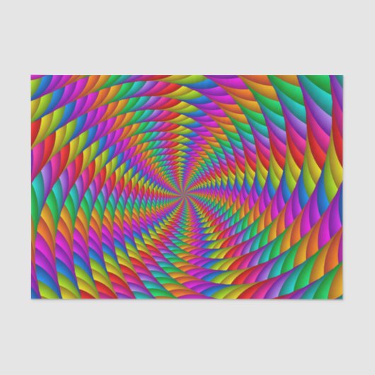 Psychedelic Rainbow Spiral Tissue Paper Tissuepapier (Voorkant)