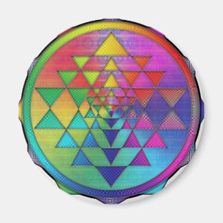 Psychedelic Rainbow Sri Yantra voor welvaart Magneet