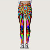 Psychedelic Rainbow Star Leggings (Voorkant)