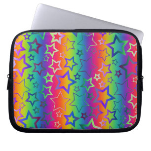 Psychedelic Rainbow Stars Laptop Sleeve