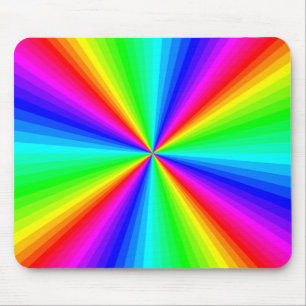 Psychedelic Rainbow Sunburst Mousepad Muismat