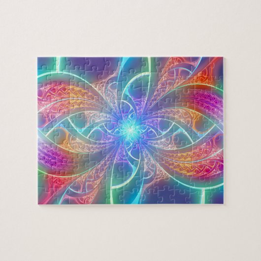 Psychedelic Rainbow Swirls Fractal Pattern Legpuzzel (Horizontaal)