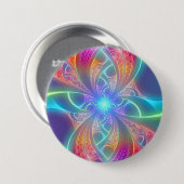 Psychedelic Rainbow Swirls Fractal Pattern Ronde Button 7,6 Cm (Voorkant /achterkant)