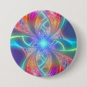 Psychedelic Rainbow Swirls Fractal Pattern Ronde Button 7,6 Cm (Voorkant)
