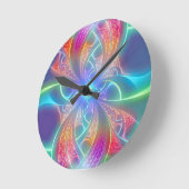 Psychedelic Rainbow Swirls Fractal Pattern Ronde Klok (Hoek)