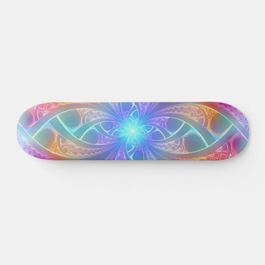 Psychedelic Rainbow Swirls Fractal Pattern Skateboard (Horizontaal)