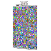 Psychedelic Rainbow Textured Mosaic Tiles Pattern Heupfles (Links)