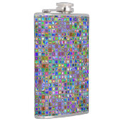 Psychedelic Rainbow Textured Mosaic Tiles Pattern Heupfles (Rechts)