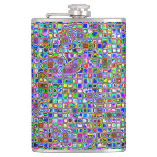 Psychedelic Rainbow Textured Mosaic Tiles Pattern Heupfles