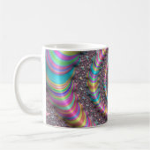 Psychedelic Rainbow Unicorn Funky Nautilus Fractal Koffiemok (Links)