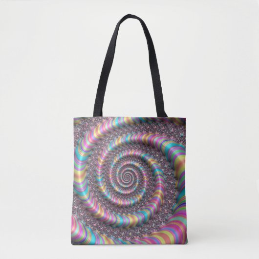 Psychedelic Rainbow Unicorn Nautilus 3D Tote Bag (Voorkant)