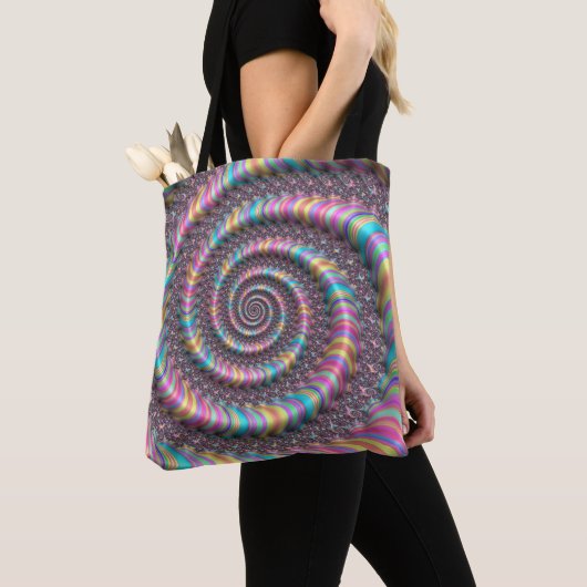 Psychedelic Rainbow Unicorn Nautilus 3D Tote Bag (Dichtbij)