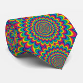 Psychedelic Rainbow Vibrant Color Retro Stropdas (Opgerold)