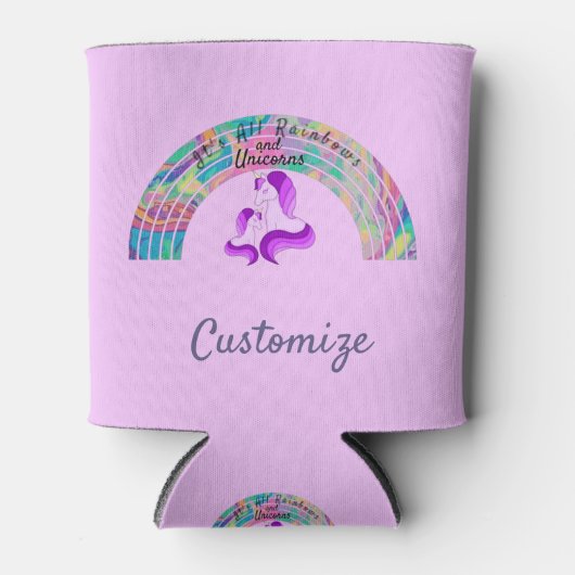 Psychedelic Rainbows and Unicorns Thunder_Cove Blikjeskoeler (Voorkant)