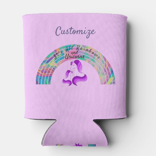 Psychedelic Rainbows and Unicorns Thunder_Cove Blikjeskoeler (Achterkant)